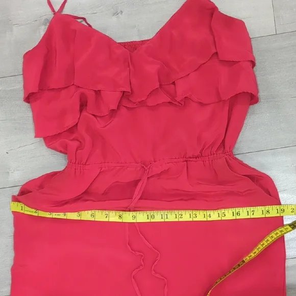 Red Sleeveless Ruffle Dress - Picture 4 of 4